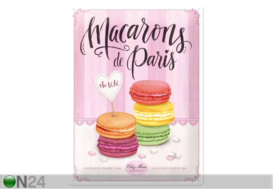 Металлический постер в ретро-стиле Macarons de Paris 30x40 см увеличить