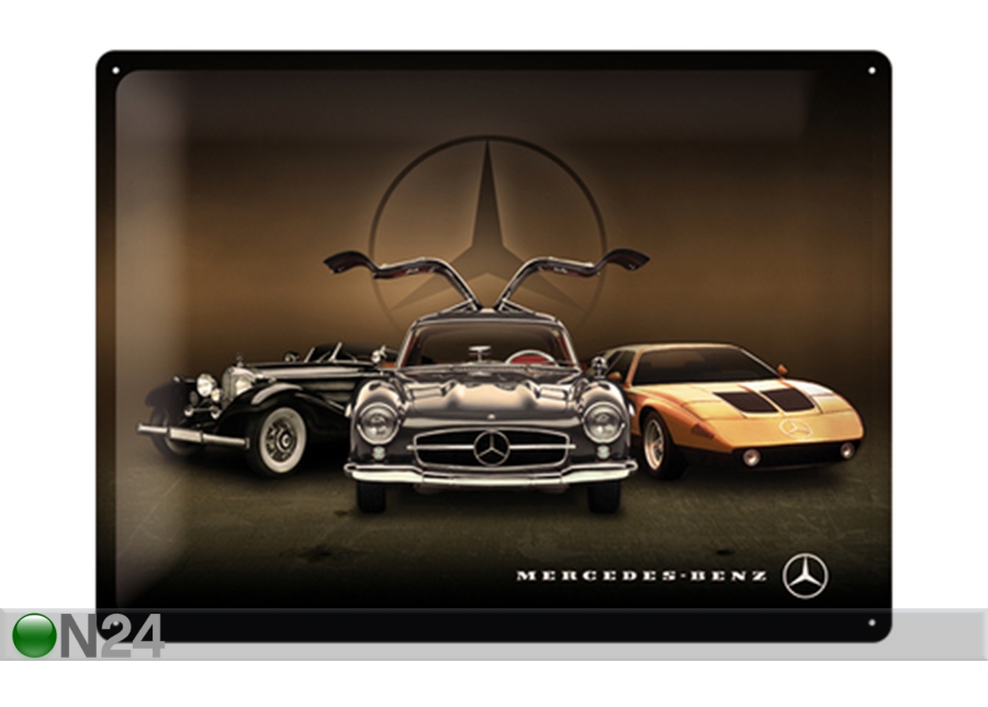 Металлический постер в ретро-стиле Mercedes-Benz kolm autot 30x40 см увеличить