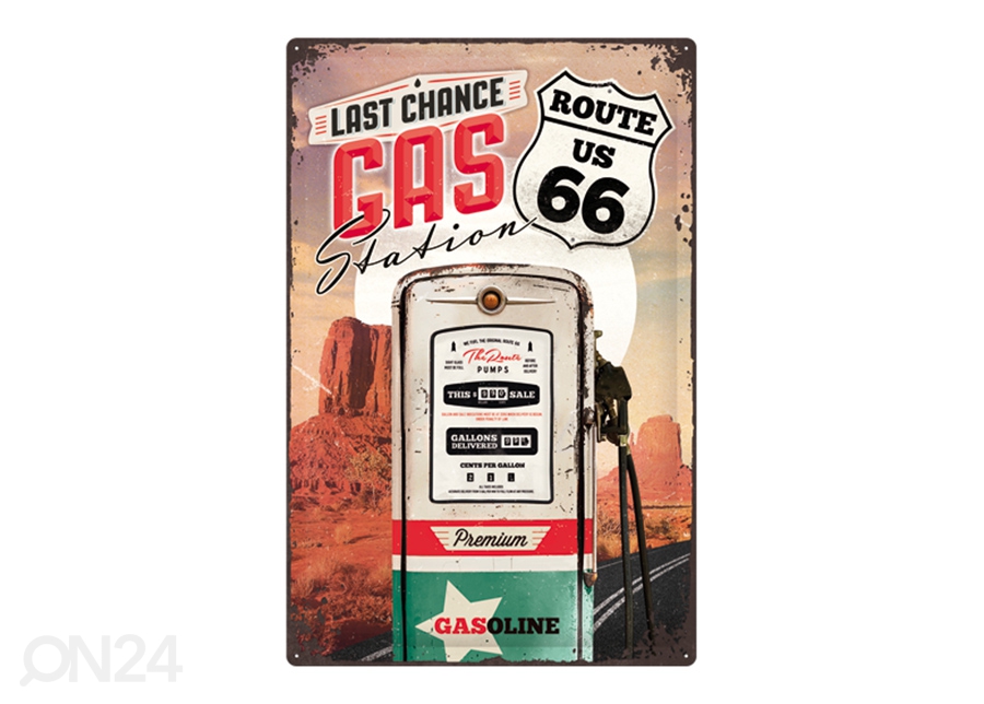 Металлический постер в ретро-стиле Route 66 Last chance gas station 40x60 см увеличить