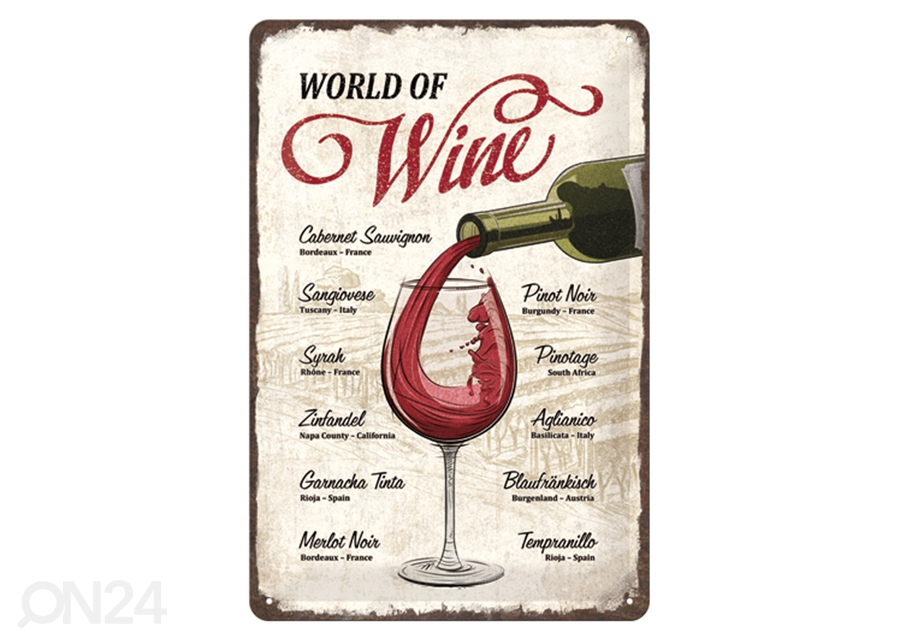 Металлический постер в ретро-стиле World of Wine 20x30 cm увеличить