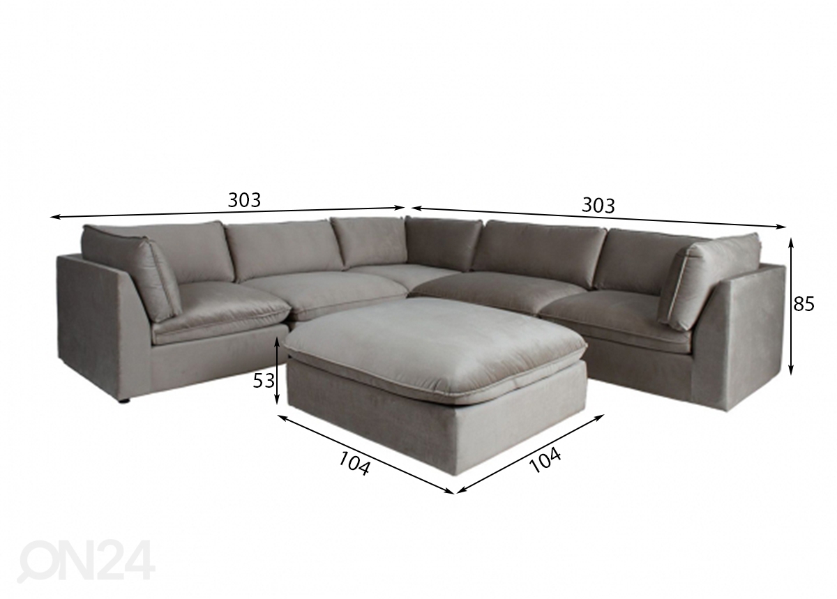 Модульный диван Tevy увеличить размеры