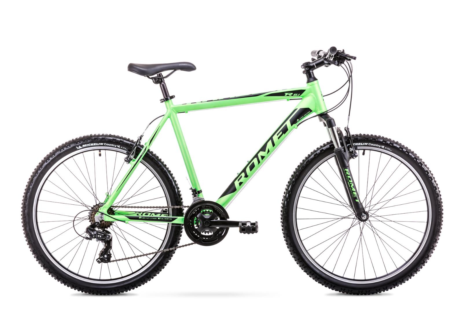 Мужской горный велосипед 14 S Rower ROMET RAMBLER R6.1 зелено-черный увеличить