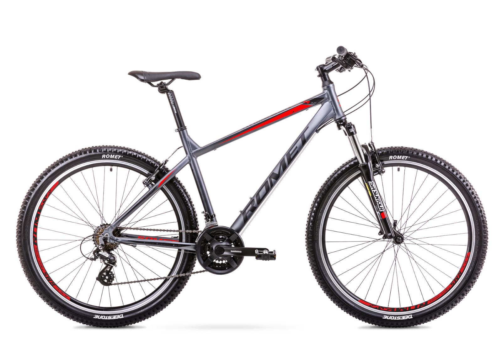 Мужской горный велосипед 17 M Rower ROMET RAMBLER R7.0 графит-красный увеличить