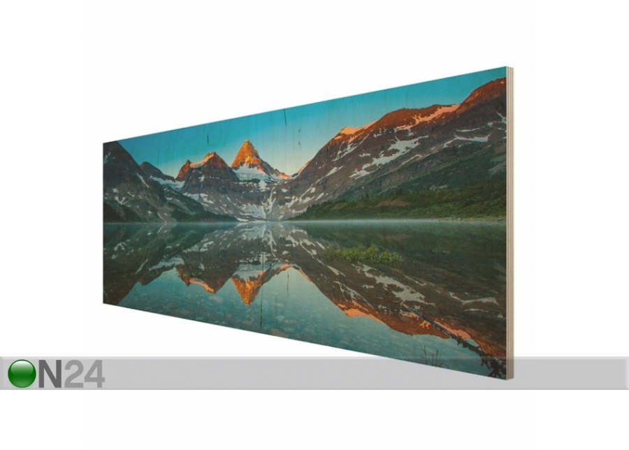Настенная картина на древесине Mountain landscape at Lake Magog in Canada 40x100 см увеличить