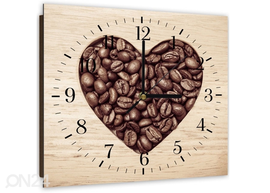 Настенные часы с изображением Heart from coffee beans увеличить