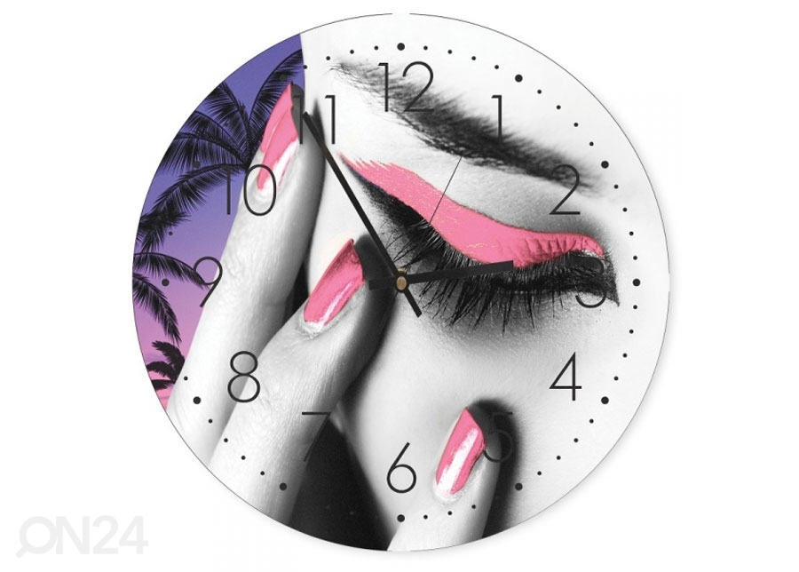 Настенные часы с изображением Pink makeup увеличить