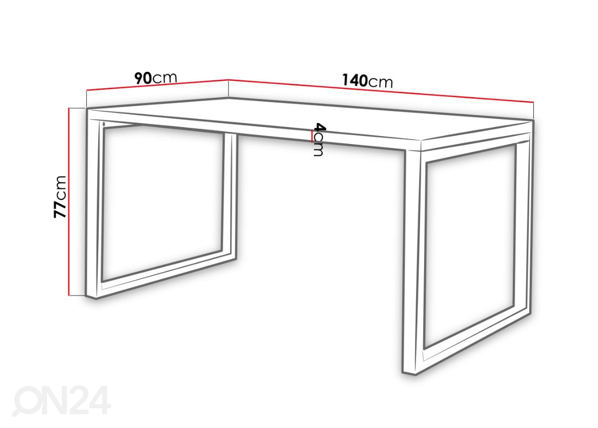 Обеденный стол 140x90 cm увеличить размеры