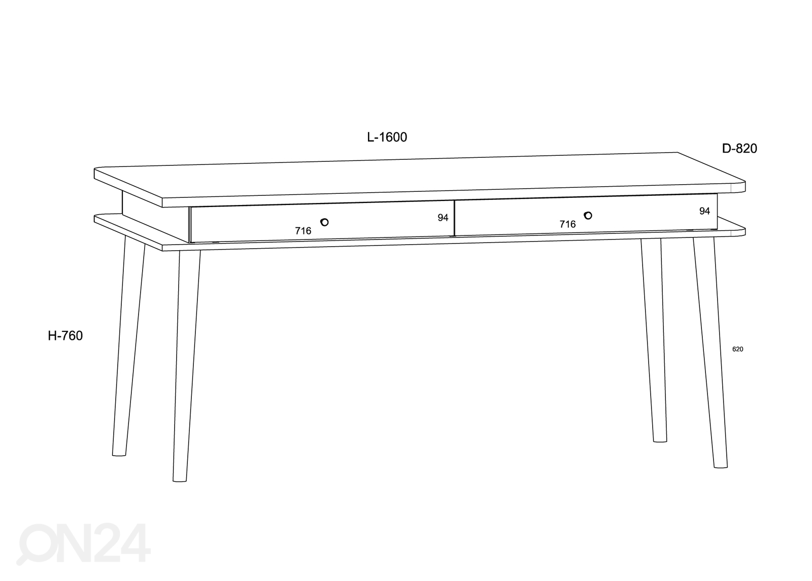 Обеденный стол 160x82 cm увеличить размеры