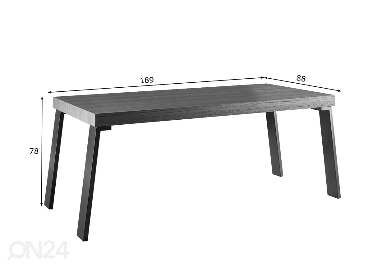 Обеденный стол City 189x88 cm, чёрный увеличить размеры