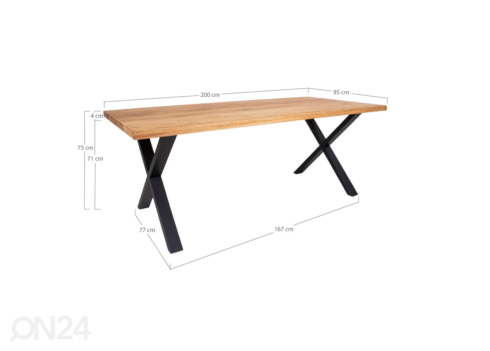 Обеденный стол Limoges 95x200 cm увеличить размеры