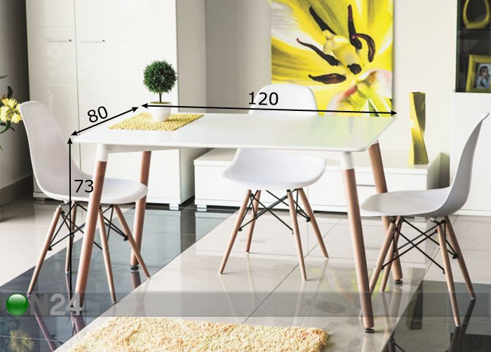 Обеденный стол Nolan 80x120 cm увеличить размеры