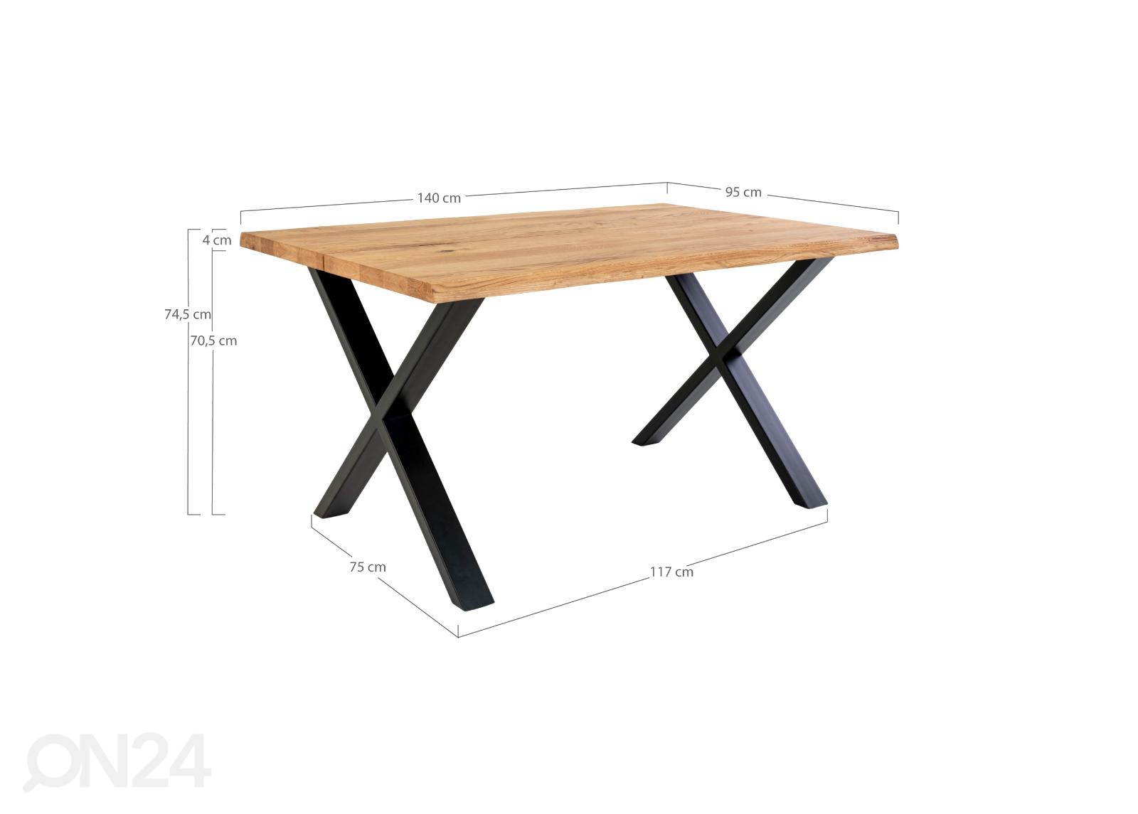 Обеденный стол Toulouse 95x140 cm увеличить размеры