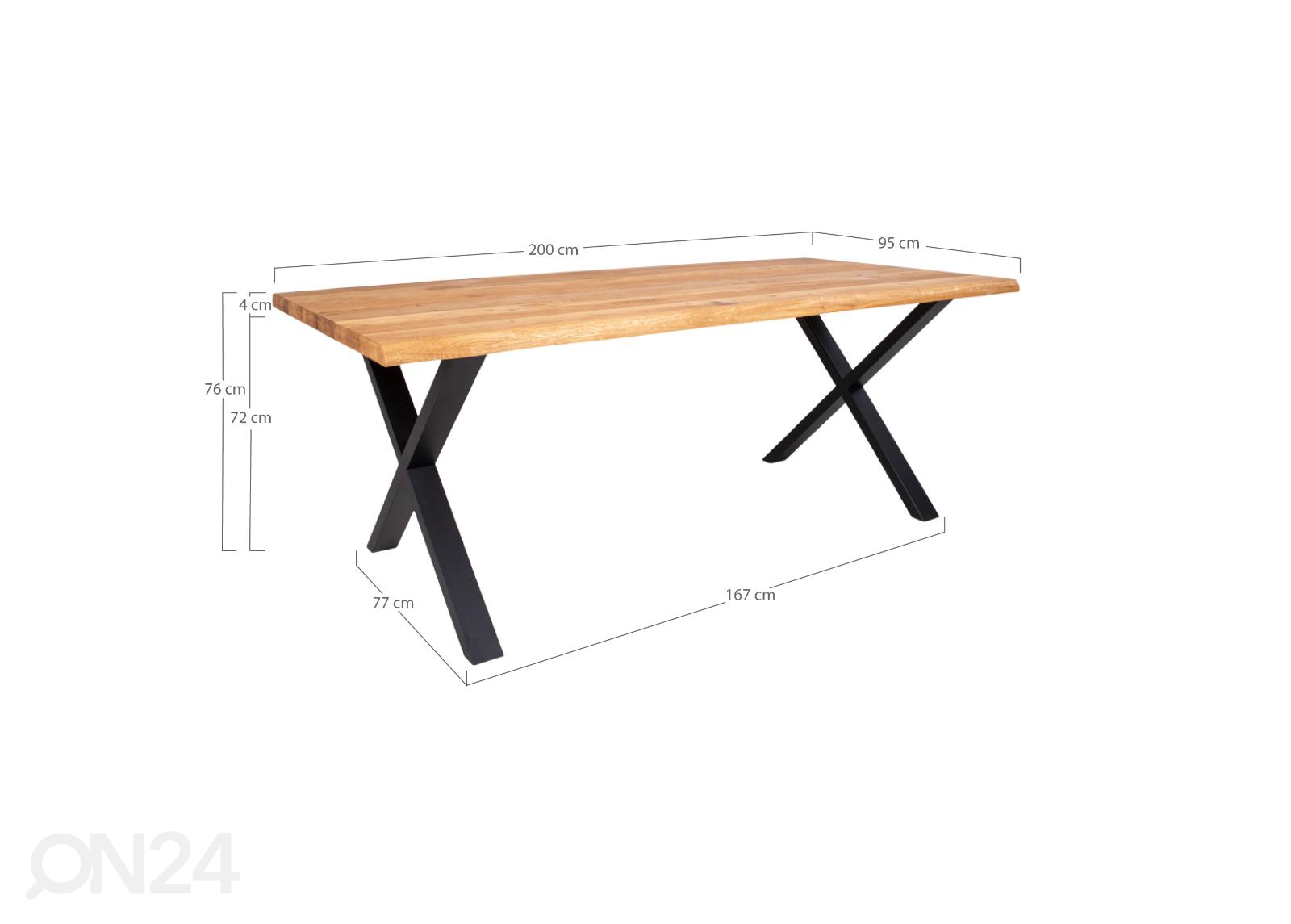 Обеденный стол Toulouse 95x200 cm увеличить размеры
