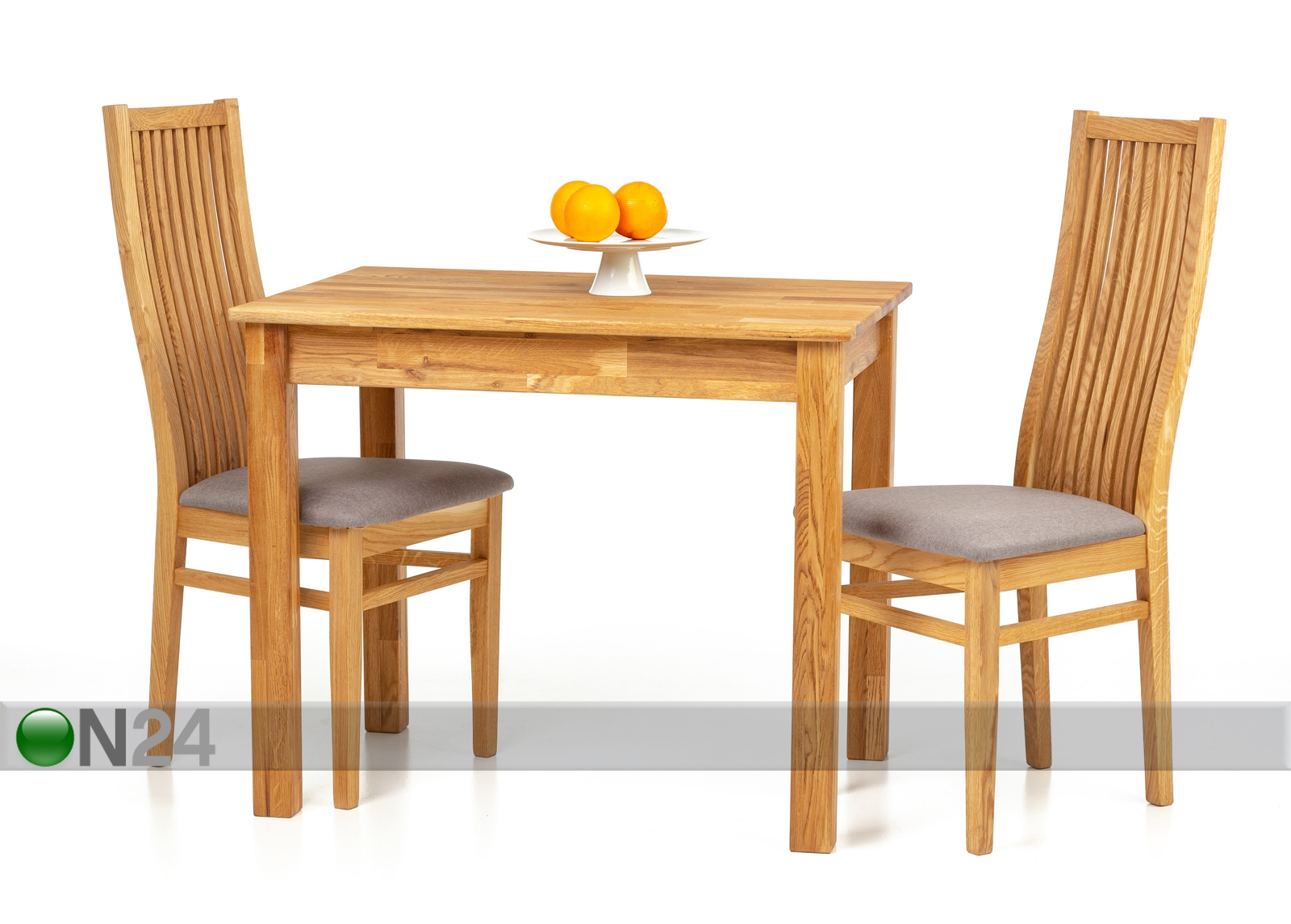 Обеденный стол из массива дуба Len21 90x65 cm + 2 стула Sandra серый увеличить