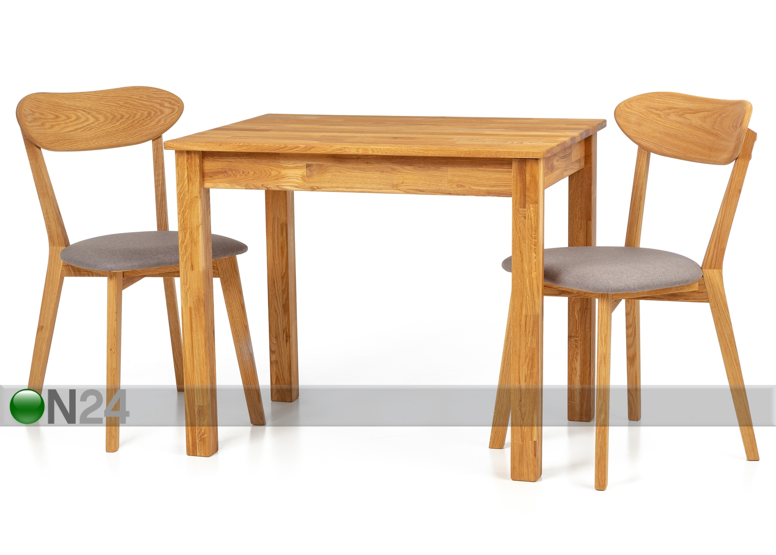 Обеденный стол из массива дуба Len22 90x65 cm + 2 стула Irma серый увеличить