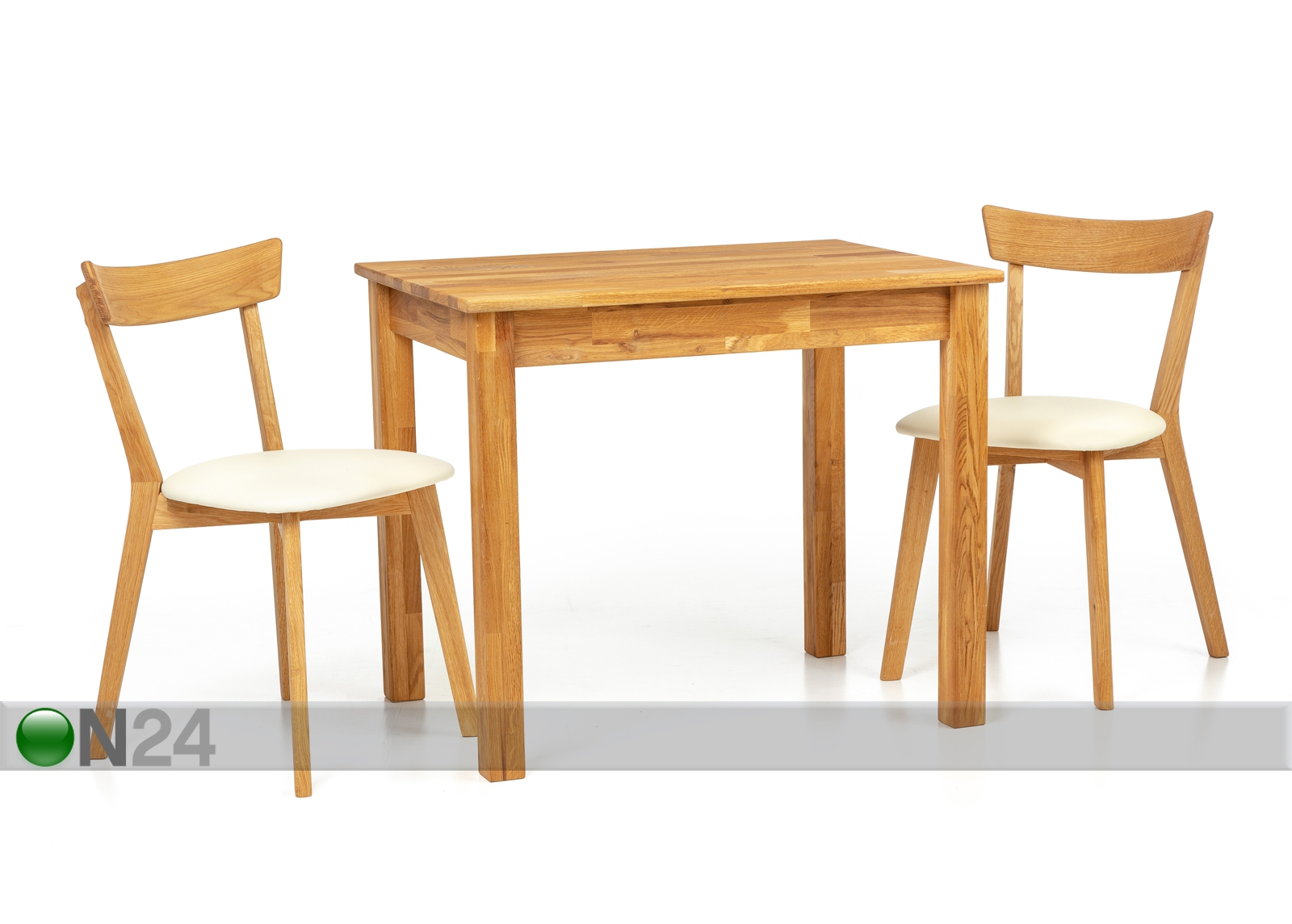 Обеденный стол из массива дуба Len23 90x65 cm + 2 стула Viola beige увеличить