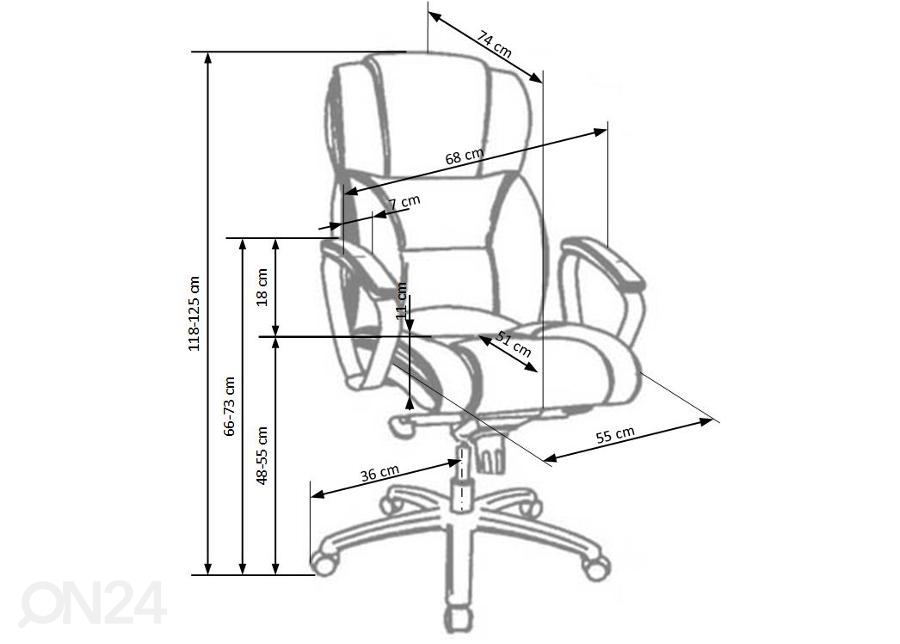 Офисное кресло увеличить размеры