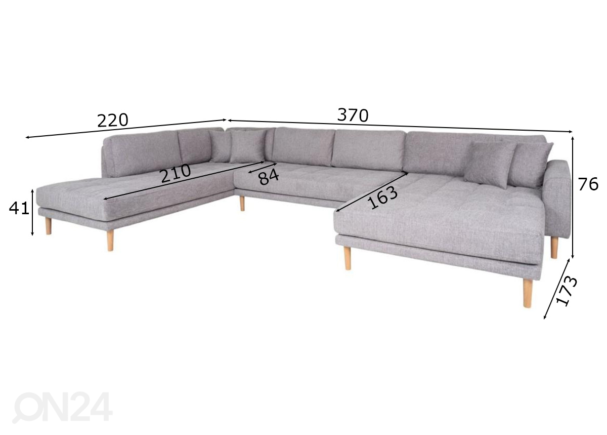 П-образный угловой диван Lido увеличить размеры