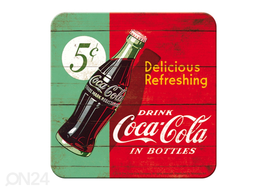 Подставка под стакан в ретро-стиле Coca-Cola Delicious Refreshing 4 шт увеличить