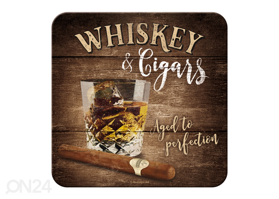 Подставка под стакан в ретро-стиле Whiskey & Cigars 4 шт увеличить