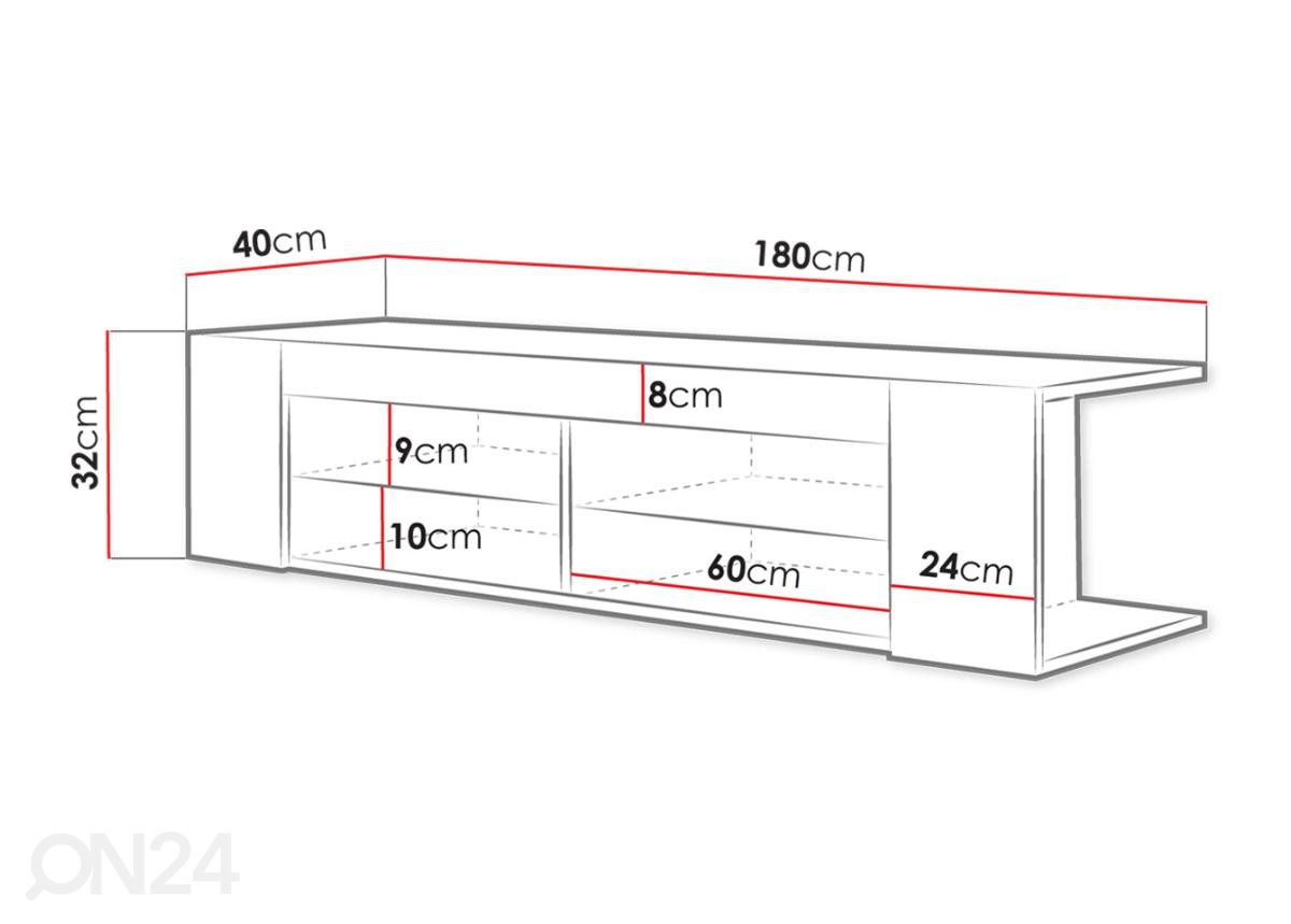 Подставка под ТВ 180 cm увеличить размеры