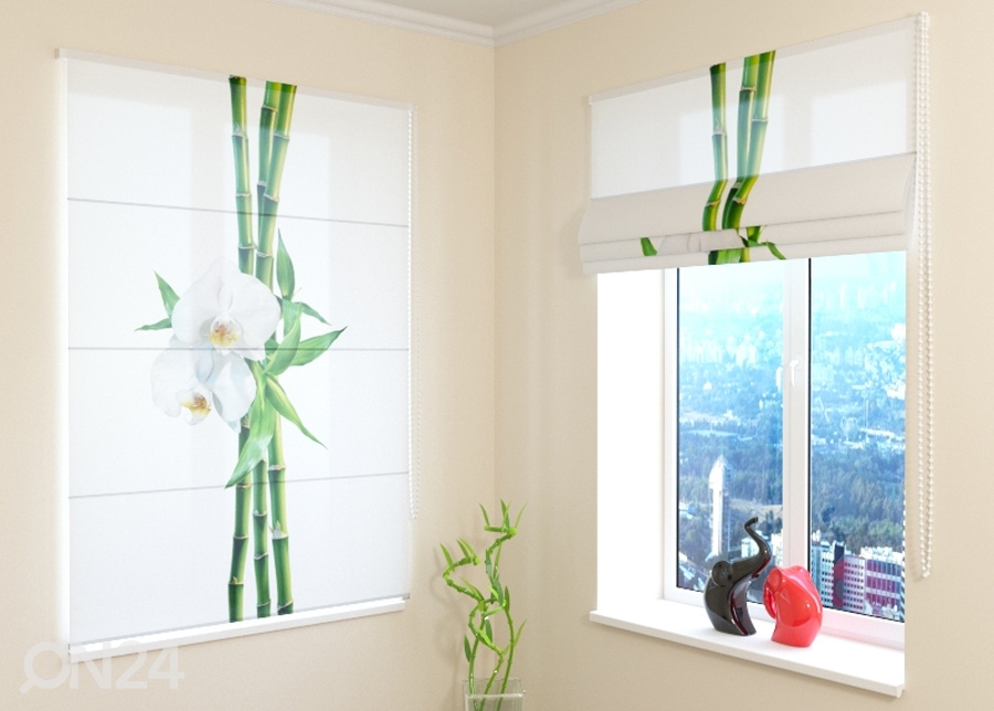 Полузатемняющая pимская штора Bamboo and white orchid 1, 160 х 180 см увеличить