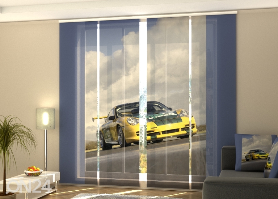 Полузатемняющая панельная штора Yellow supercar 240x240 см увеличить