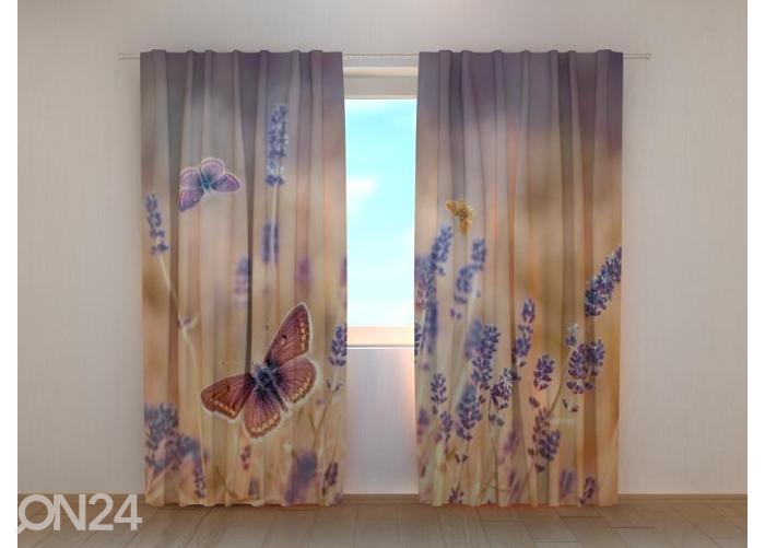 Полузатемняющая фотоштора Butterflies on Lavender 240x220 см увеличить