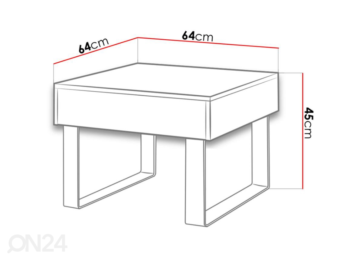 Приставной столик увеличить размеры