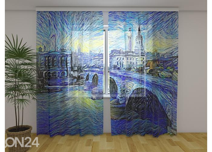 Прозрачная фотоштора London Bridge in Van Gogh Style 240х220 см увеличить