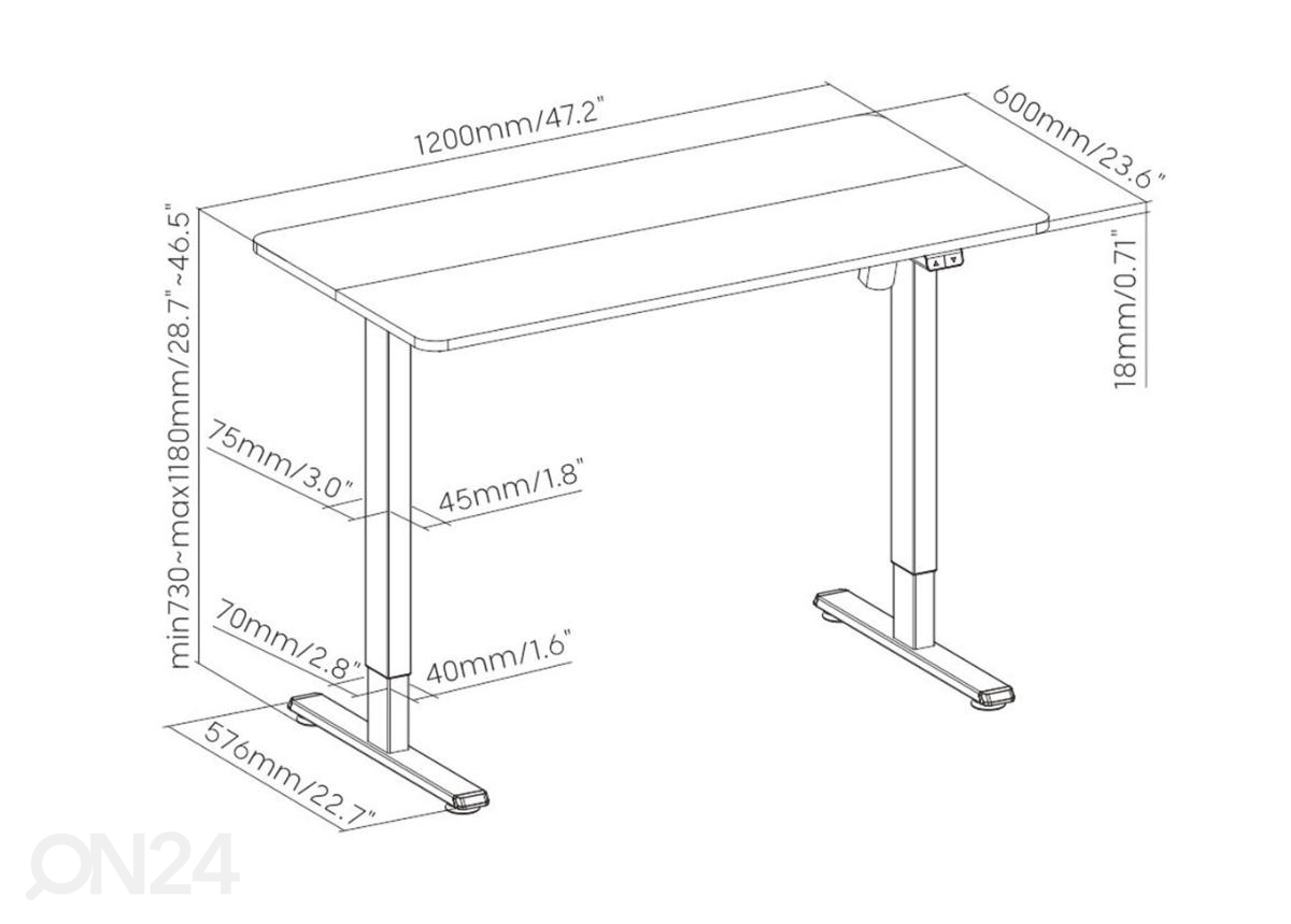 Регулируемый по высоте рабочий стол Smart Light, белый увеличить размеры