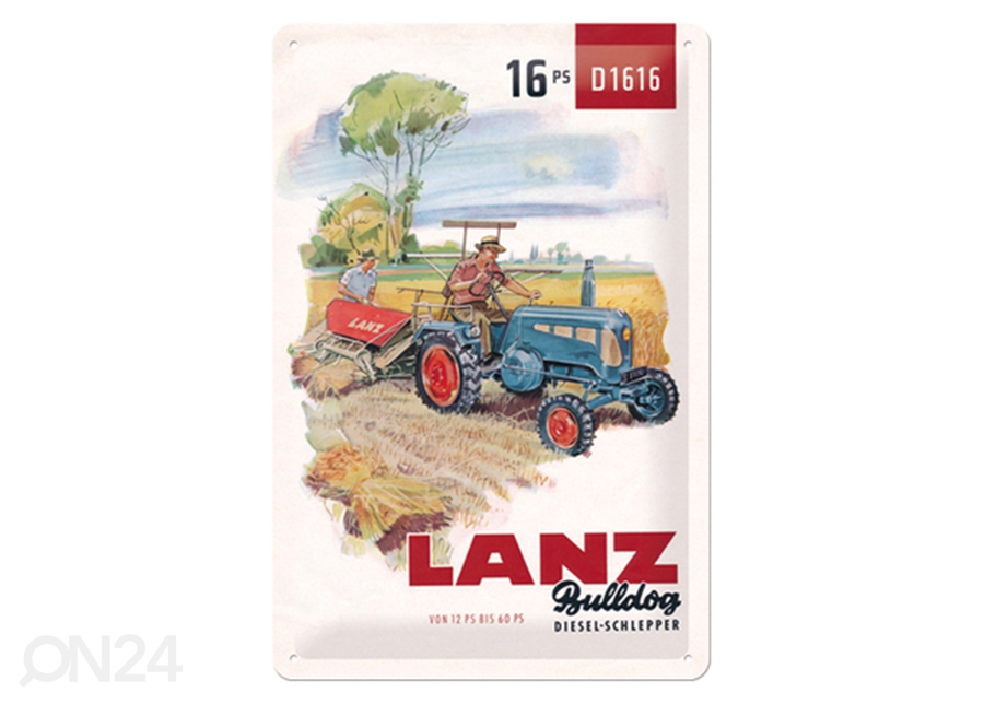 Ретро металлический постер Lanz Diesel-Schlepper 20x30 см увеличить