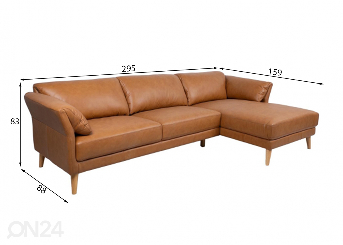 Угловой диван Collins, правый угол увеличить размеры