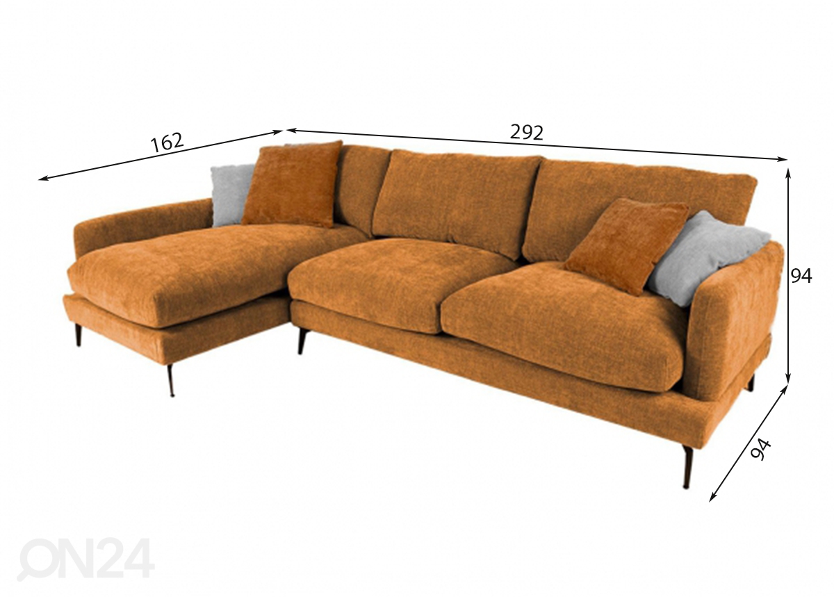 Угловой диван Daisy, левый угол увеличить размеры