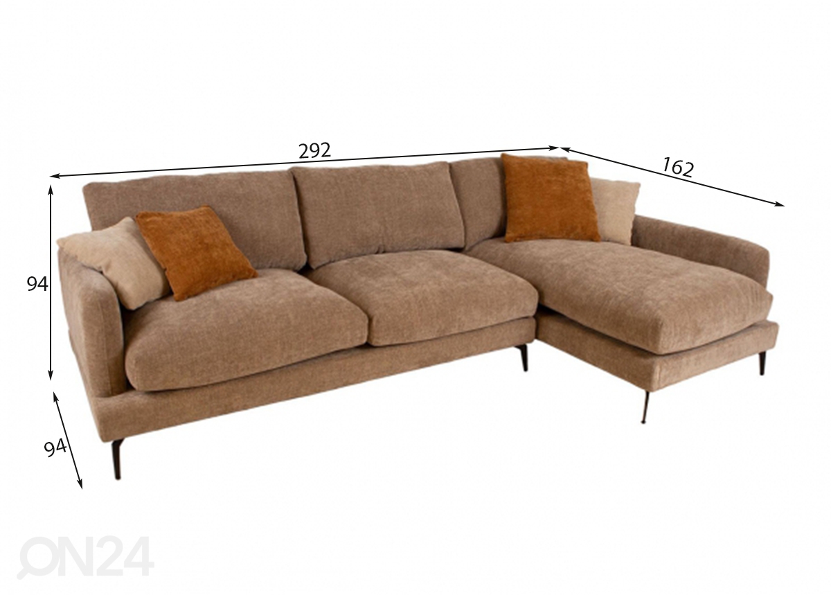 Угловой диван Daisy, правый угол увеличить размеры