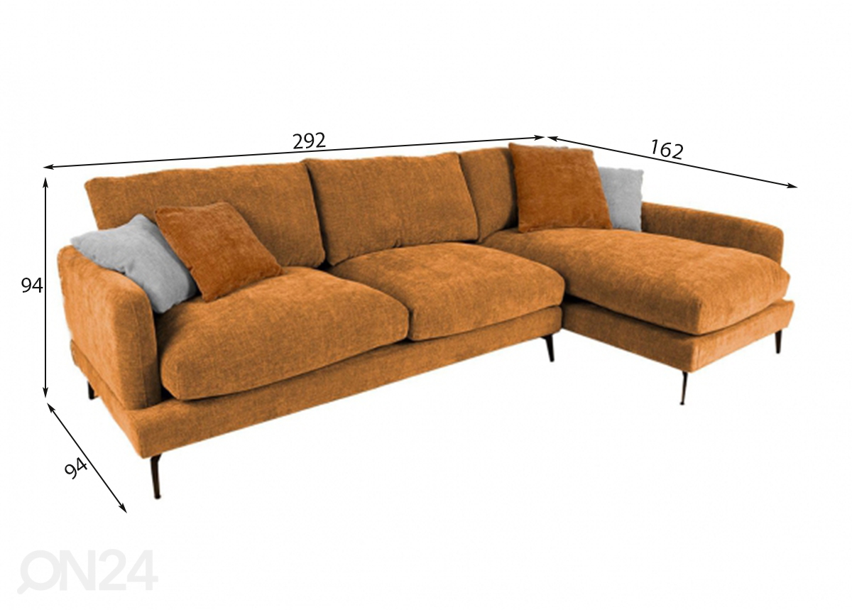 Угловой диван Daisy, правый угол увеличить размеры