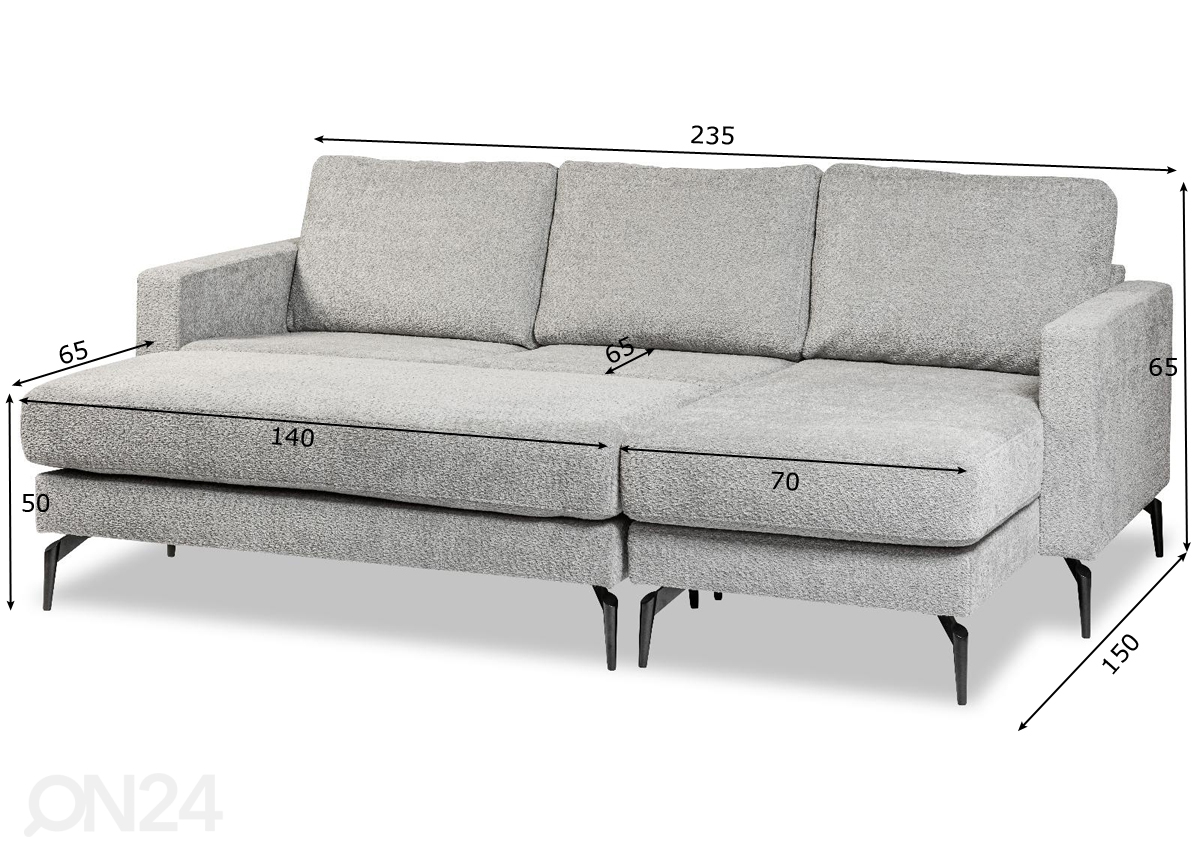 Угловой диван Elba + пуф увеличить размеры