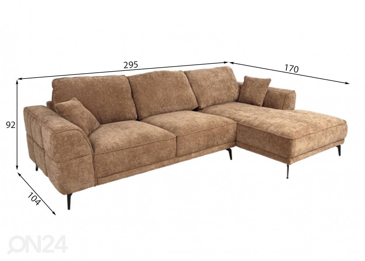 Угловой диван Olivia, правый угол увеличить размеры
