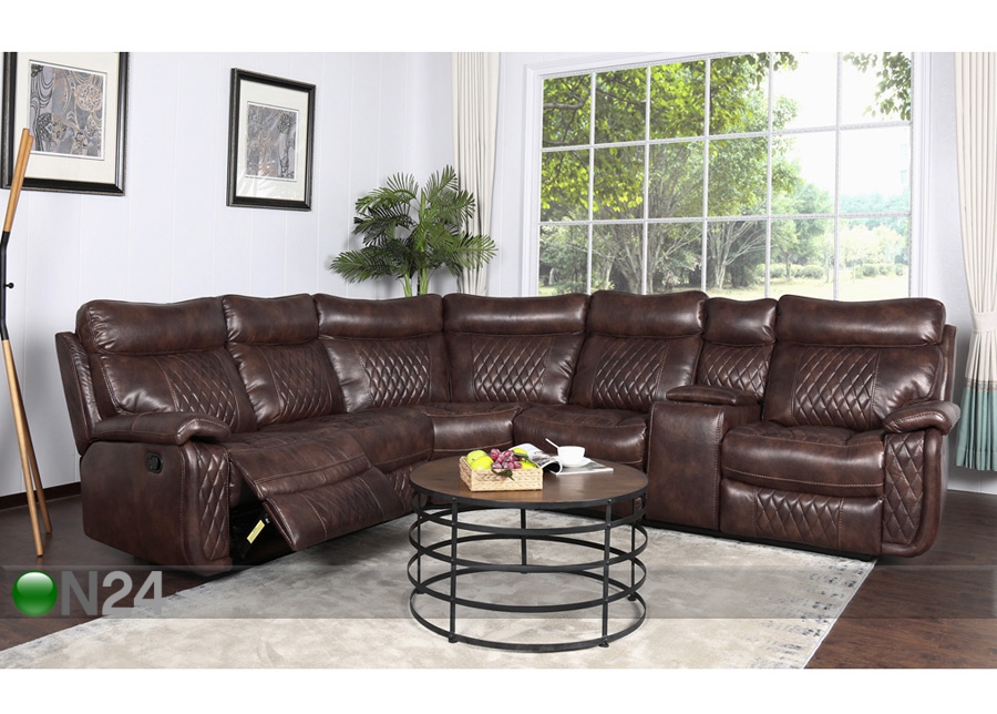 Угловой диван Relax23, тёмно-коричневый увеличить