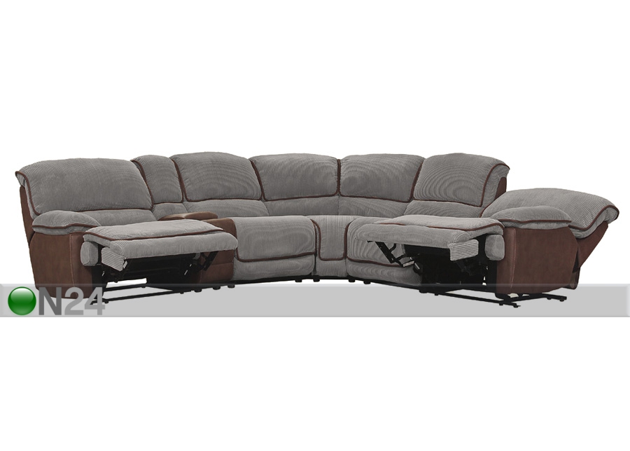 Угловой диван Relax5, каштаново-коричневый/серый увеличить