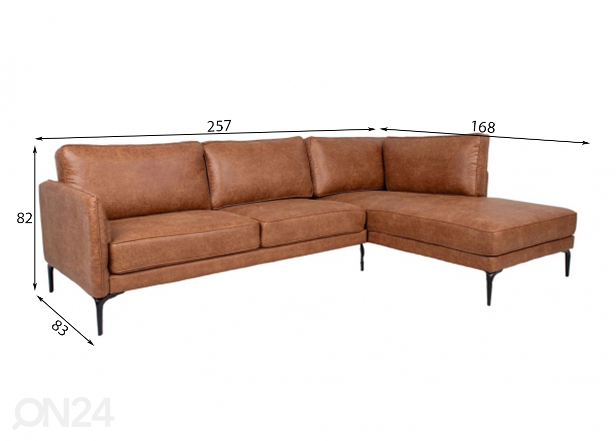 Угловой диван Sofia, правый угол увеличить размеры