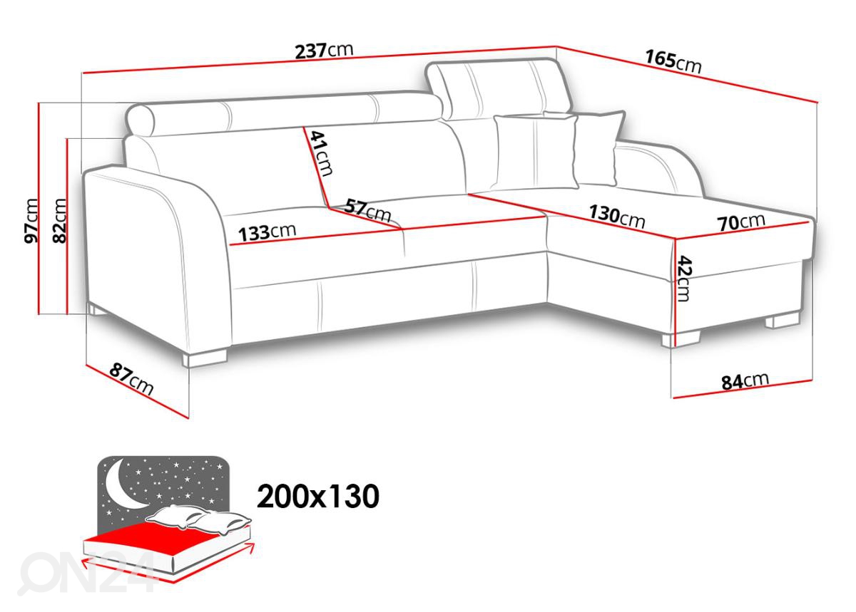 Угловой диван-кровать увеличить размеры