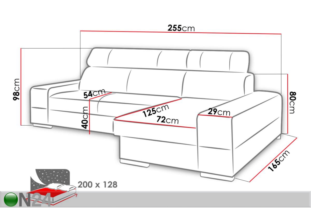 Угловой диван-кровать Cortina увеличить размеры