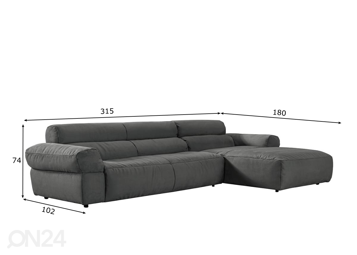 Угловой диван, правосторонний увеличить размеры