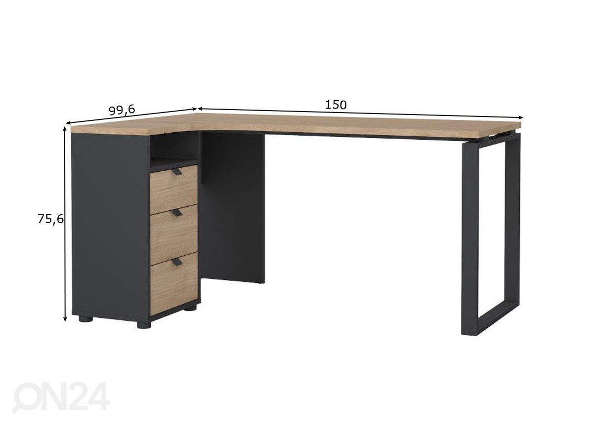 Угловой рабочий стол Sign 150 cm увеличить размеры