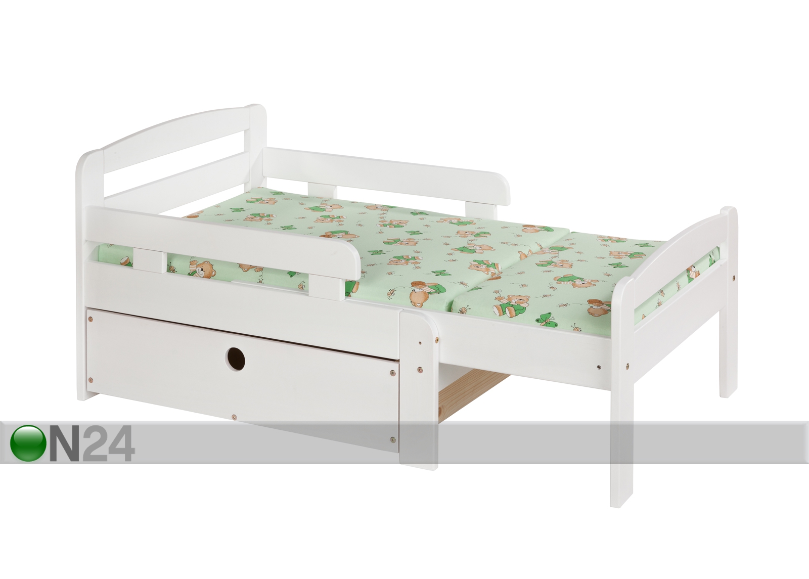 Удлиняющаяся детская кровать Kiku вместе с ящиком увеличить