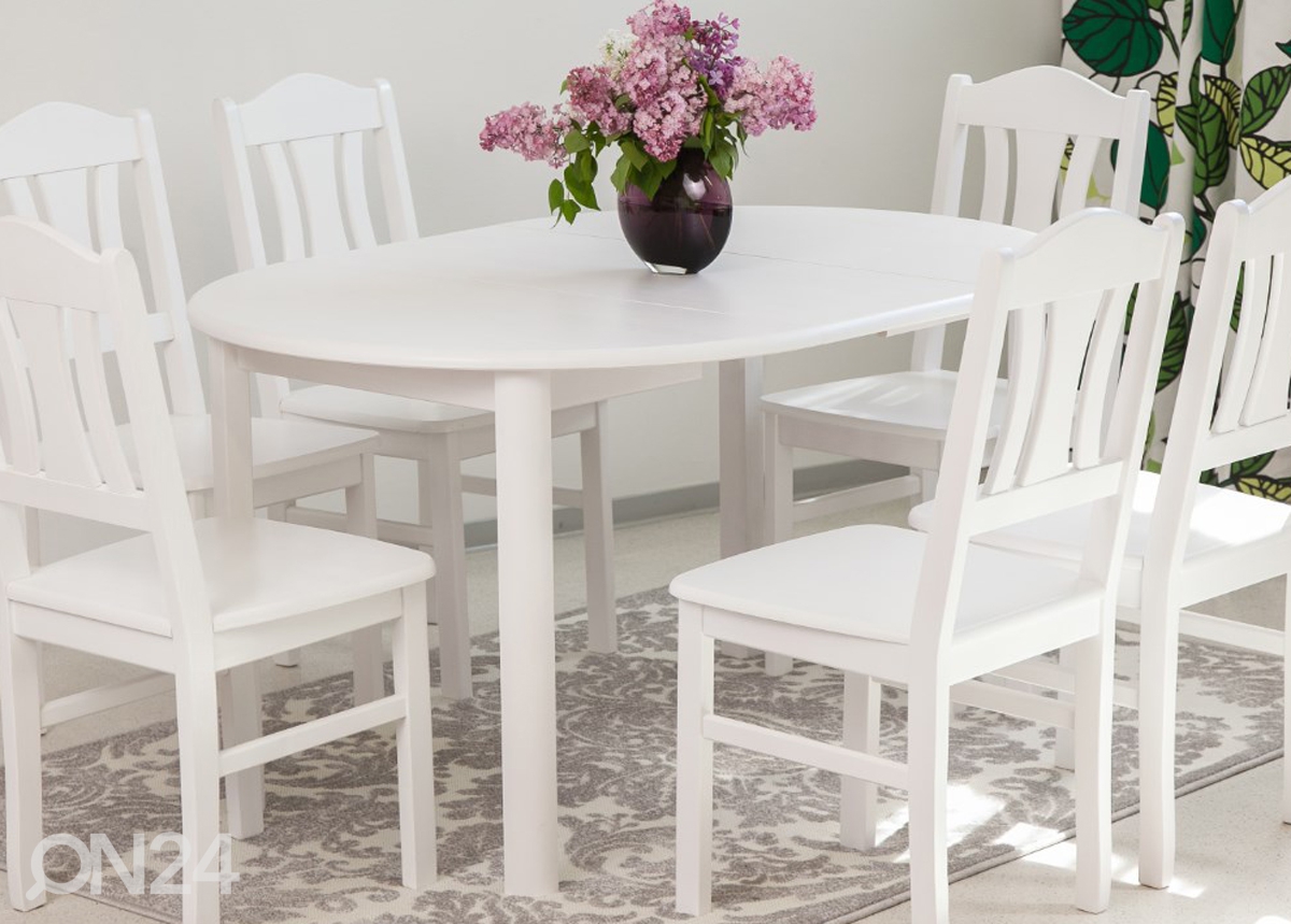 Удлиняющийся обеденный стол 100x100-139 cm, белый увеличить