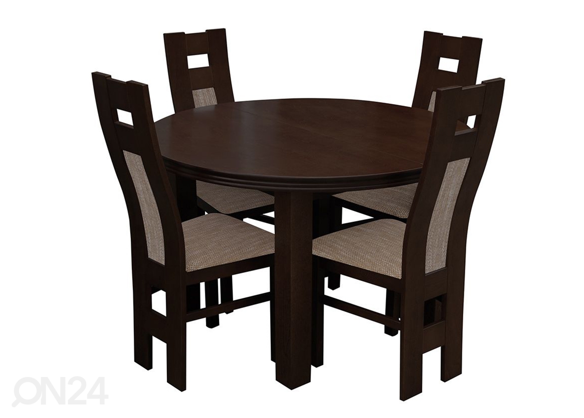 Удлиняющийся обеденный стол 100x100-140 cm + 4 стула увеличить