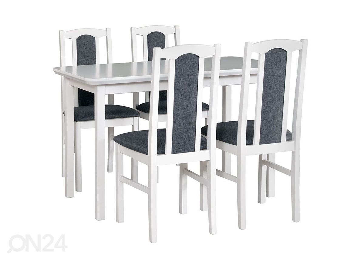 Удлиняющийся обеденный стол 120-150x70 см + 4 стула увеличить
