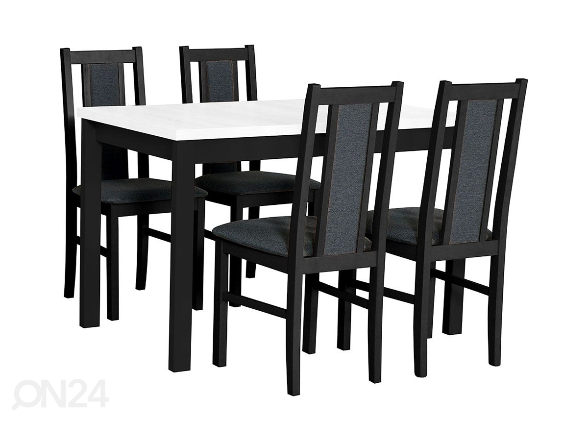 Удлиняющийся обеденный стол 120-150x80 см + 4 стула увеличить